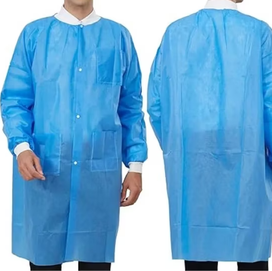 Áo khoác chống bụi khóa kéo PP không dệt màu xanh lam S-4XL