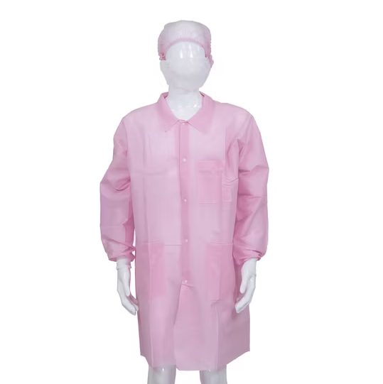 Disposable Snap Front Dust Coat Industrial Use