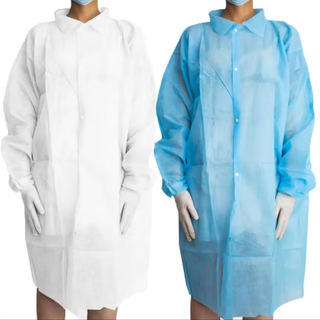 Áo khoác chống bụi khóa kéo PP không dệt màu xanh lam S-4XL